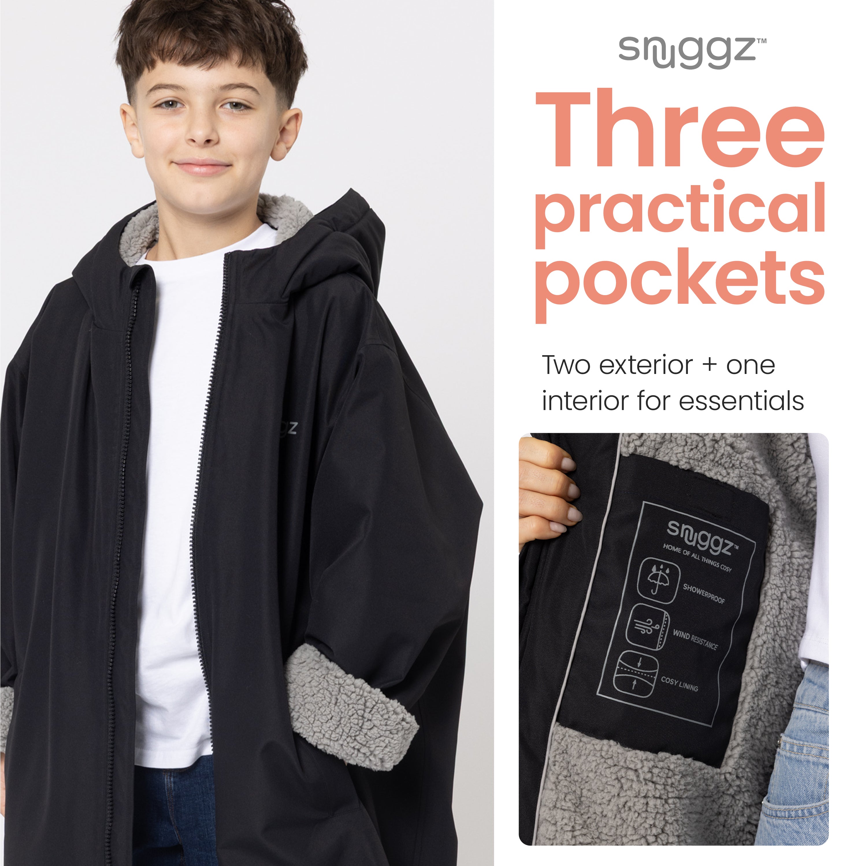Snuggz Lite Boys Grey Changing Robe