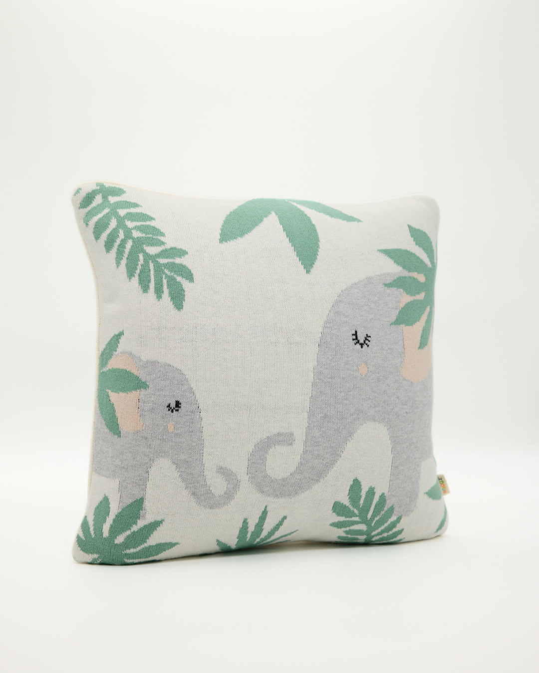 Snuggz Knitted Jungle Elephant Cushion With Filler