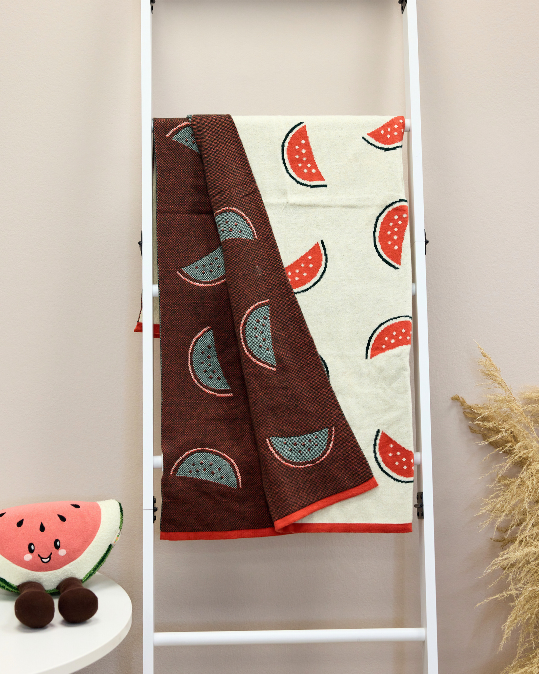 Snuggz Cotton Knitted Watermelon Baby Blanket, 80 x 100 cm
