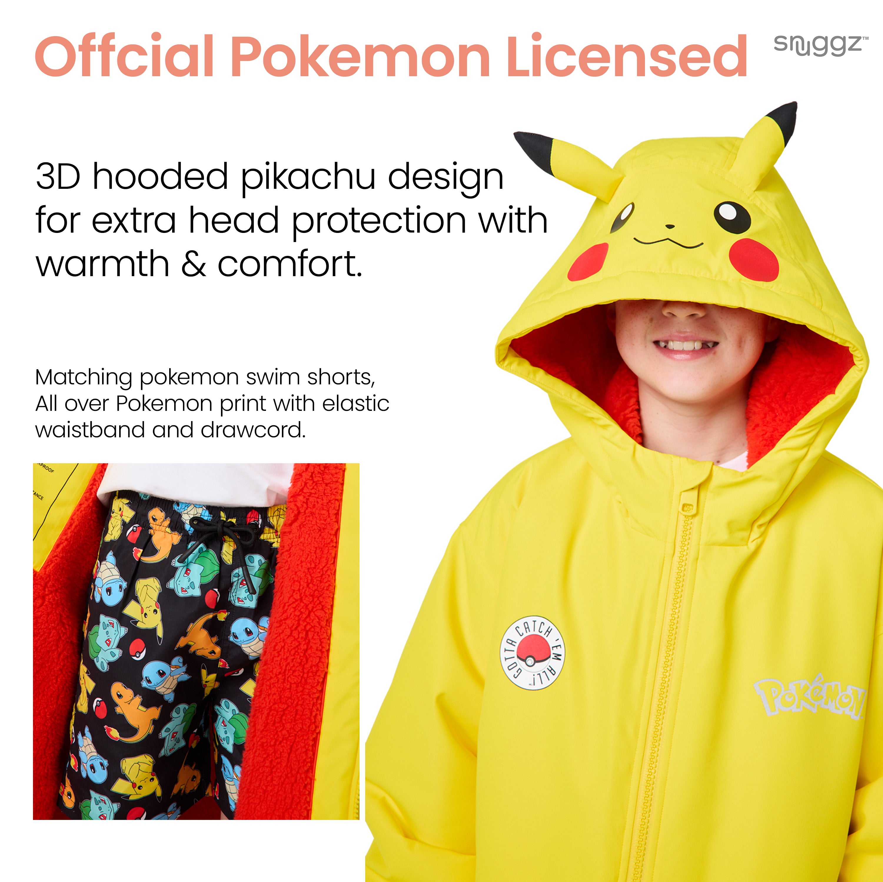 Snuggz Kids Pokemon Changing Robe & Short Set