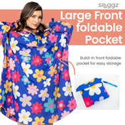 Snuggz Blue Flower Power Rain Poncho
