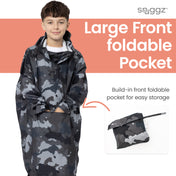 Snuggz Kids Grey Camo Rain Poncho
