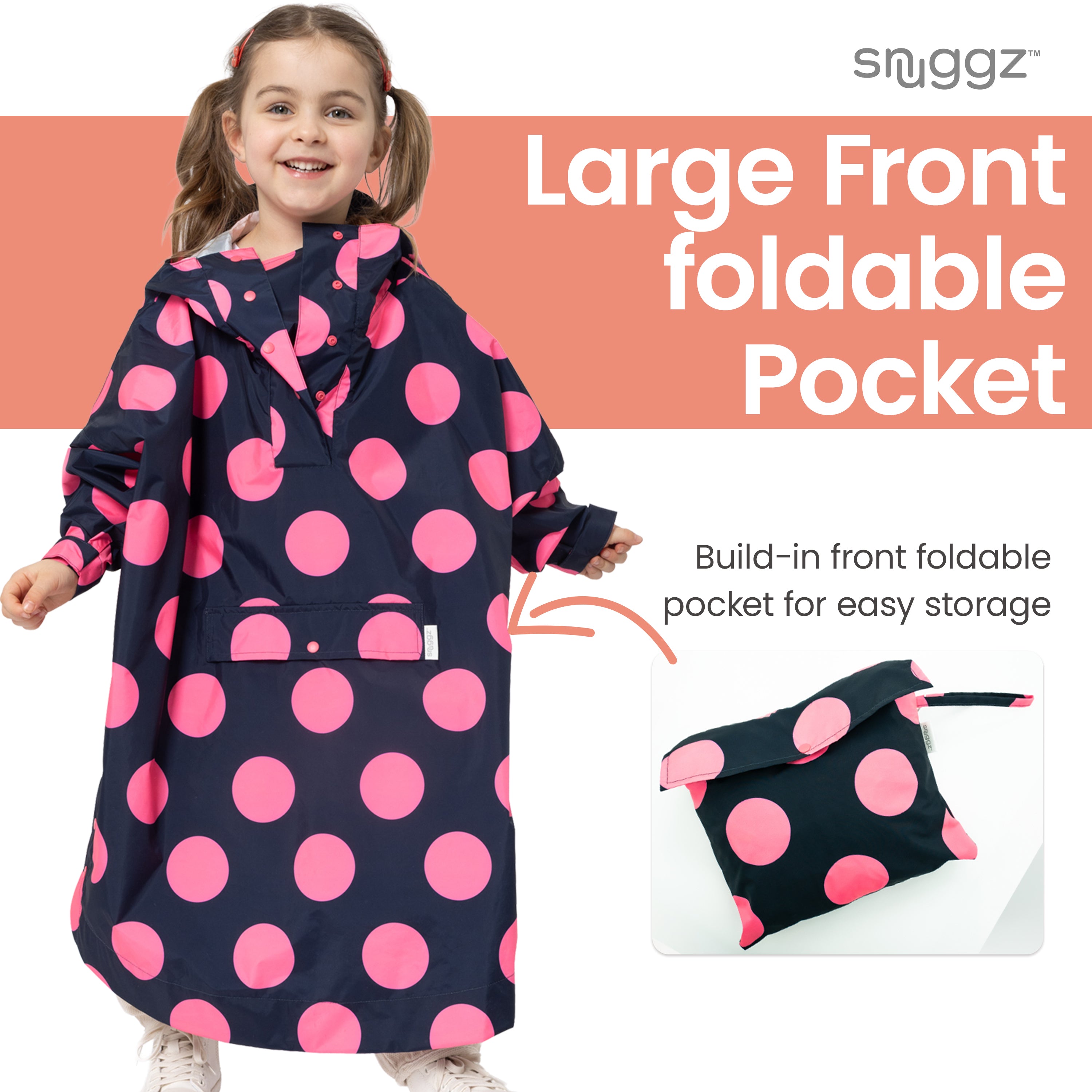 Snuggz Girls Polka Dot Rain Poncho