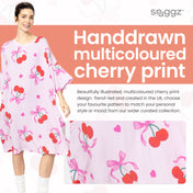 Snuggz Women Cherry Bow Bamboo Oversized Sleep Tee
