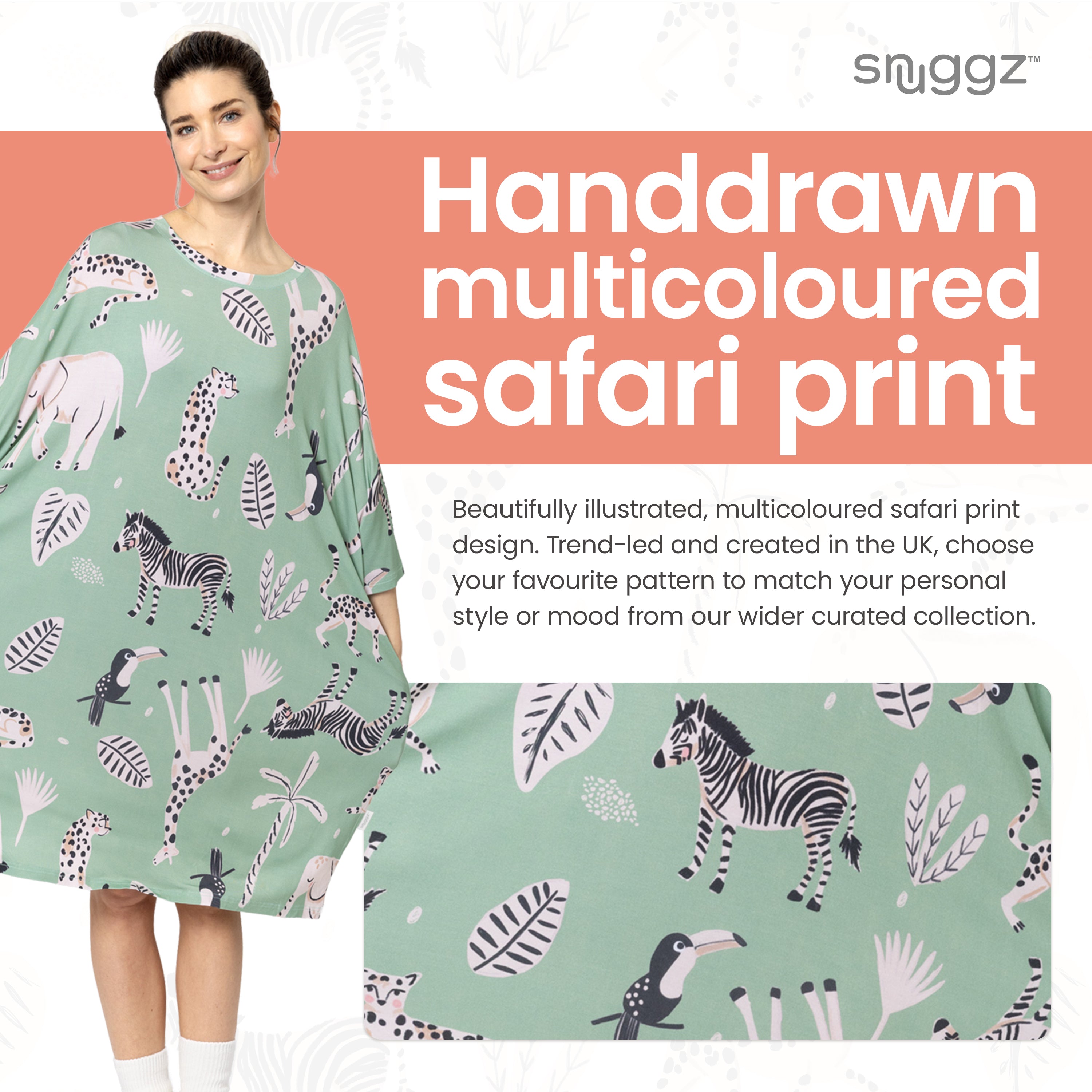Snuggz Women Safari Bamboo Oversized Sleep Tee