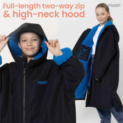 Snuggz Girls Lite Black Changing Robe with Blue Borg