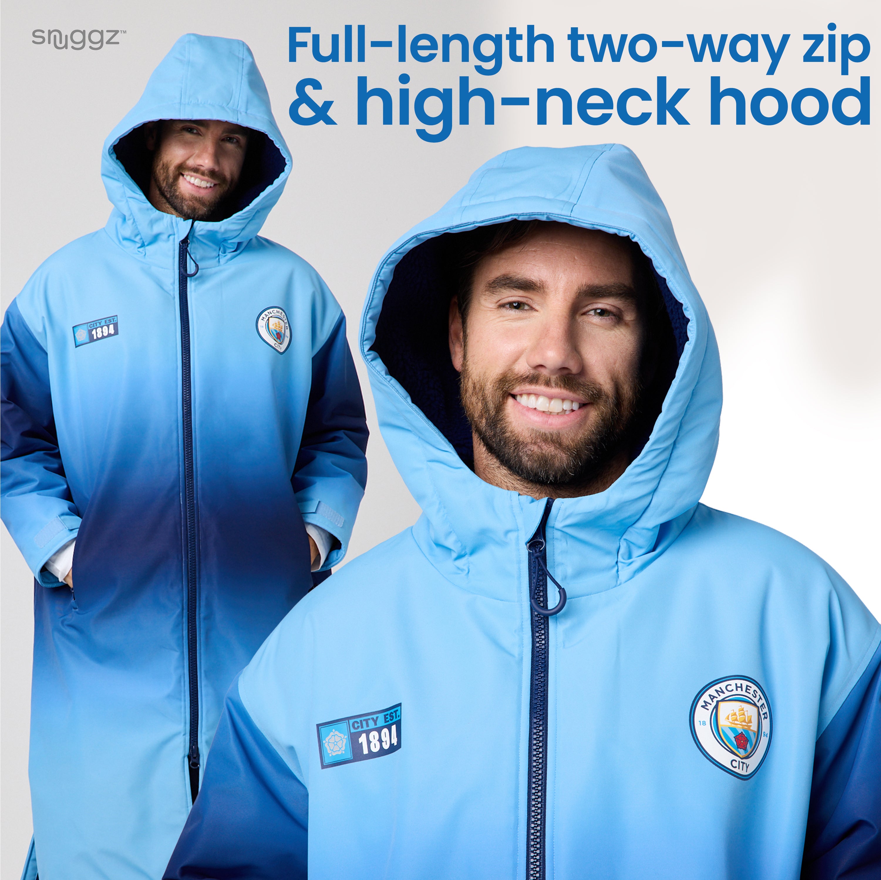 Snuggz Original Adults Manchester City Changing Robe and Swim Shorts Set