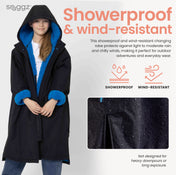 Snuggz Girls Lite Black Changing Robe with Blue Borg