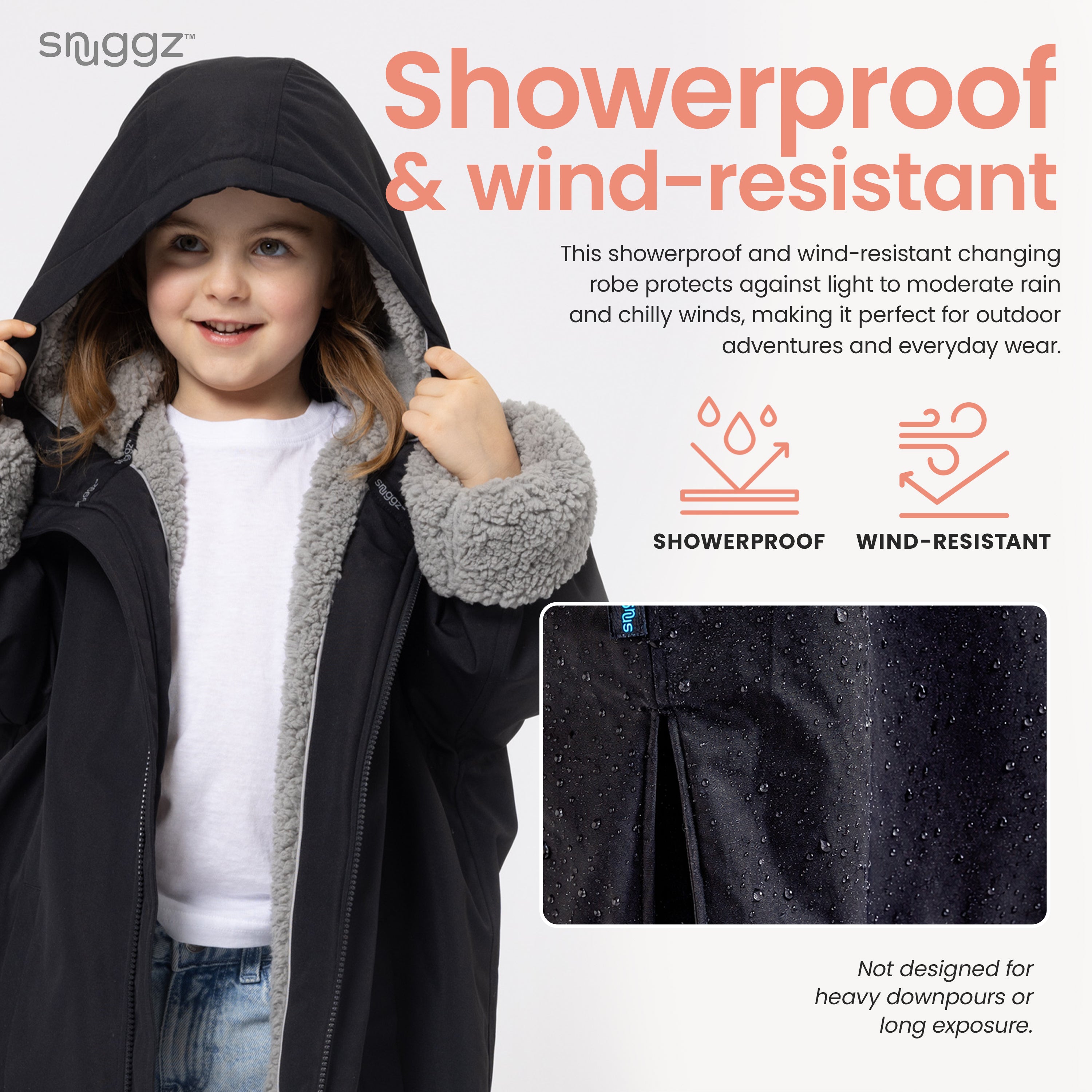 Snuggz Lite Girls Grey Changing Robe