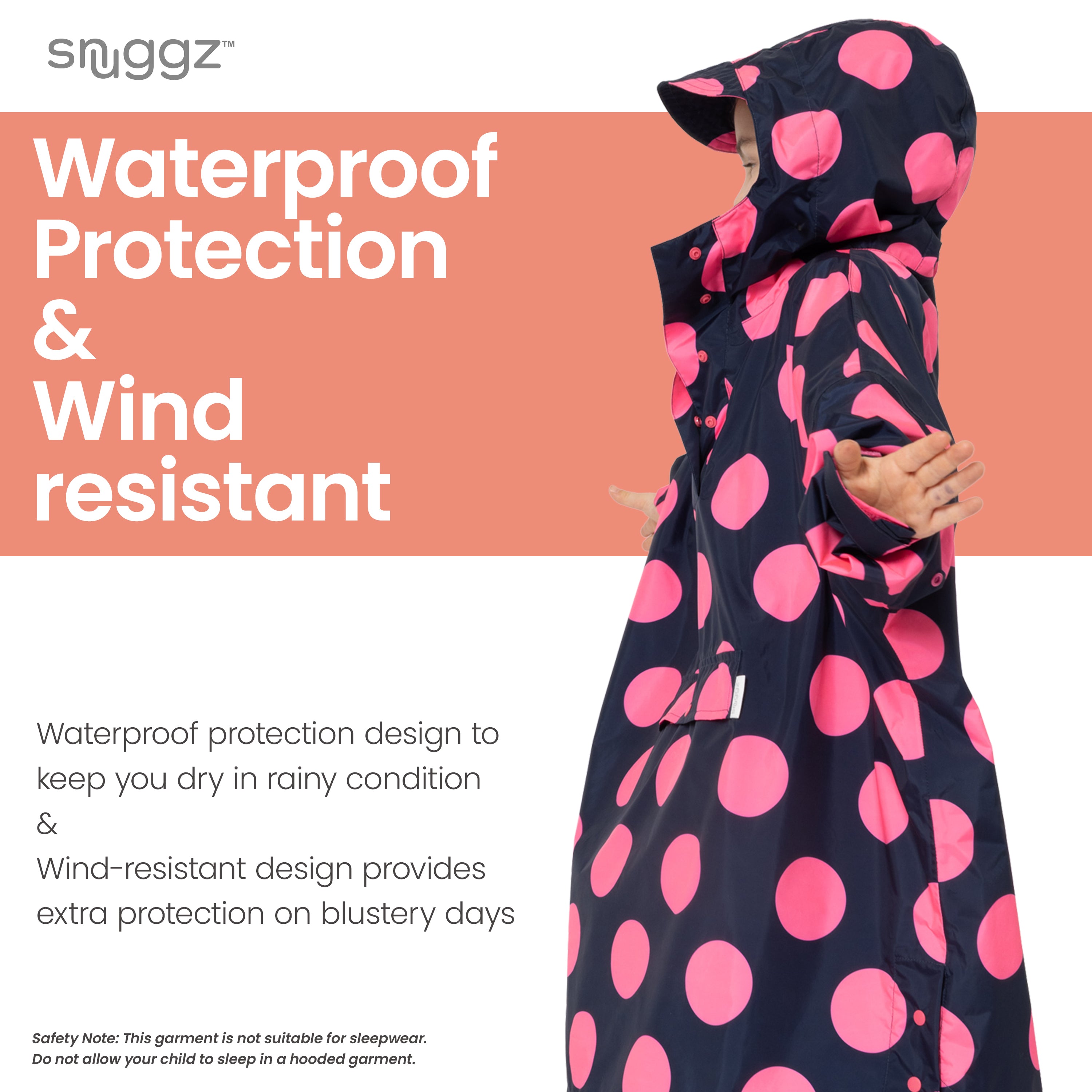 Snuggz Girls Polka Dot Rain Poncho