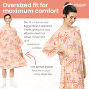 Snuggz Women Tropical Palm Print Bamboo Oversized Sleep Tee