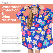 Snuggz Kids Blue Flower Power Rain Poncho