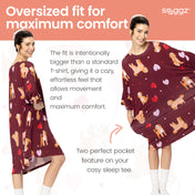 Snuggz Women Puppy Bamboo Oversized Sleep Tee