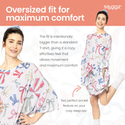 Snuggz Women Bow Print Bamboo Oversized Sleep Tee
