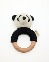 Snuggz Knitted Panda Ring Rattle Baby Toy