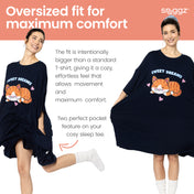 Snuggz Women Sweet Dreams Cat Oversized Bamboo Sleep Tee