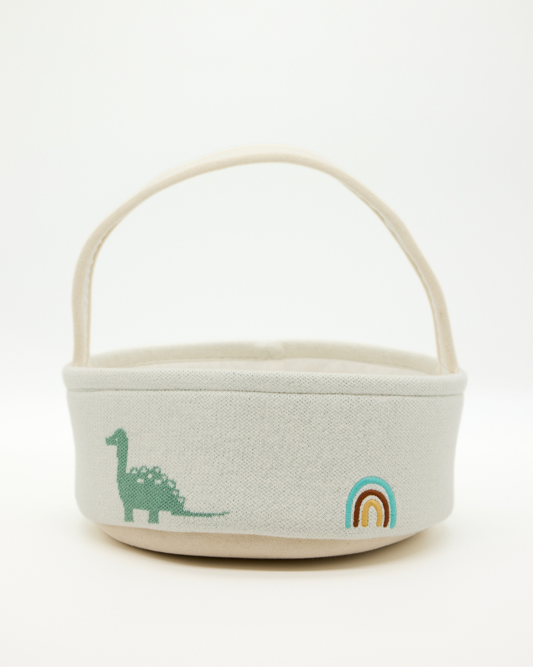 Snuggz Knitted Dinosaur & Rainbow Storage Basket - Small
