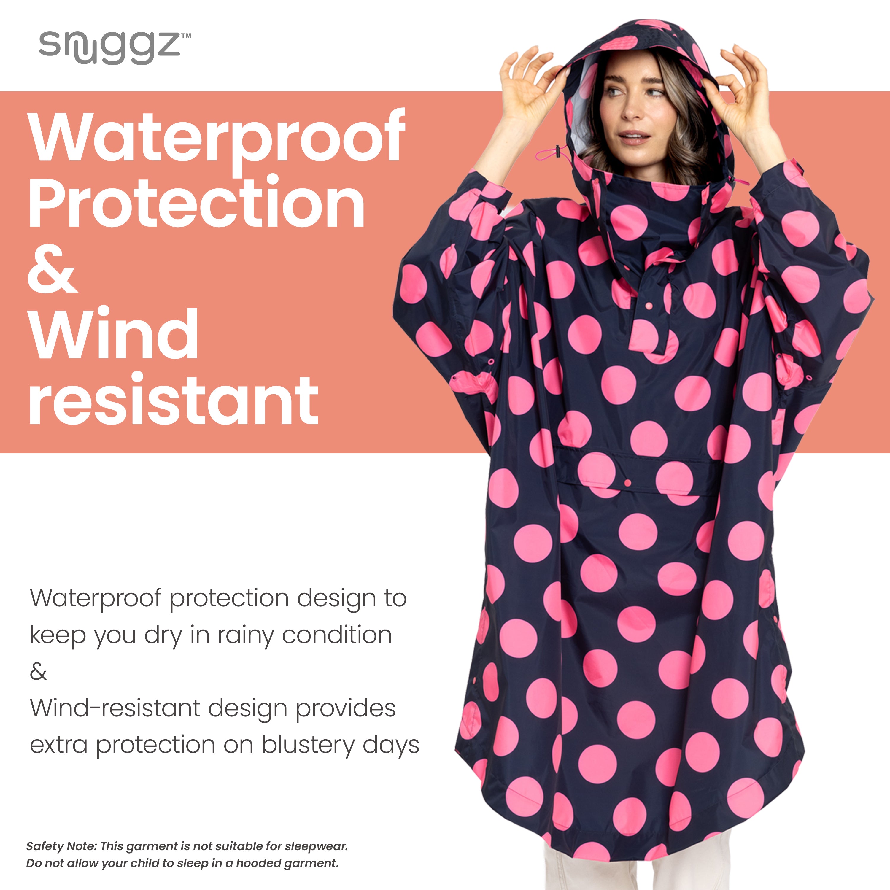 Snuggz Women's Polka Dot Rain Poncho