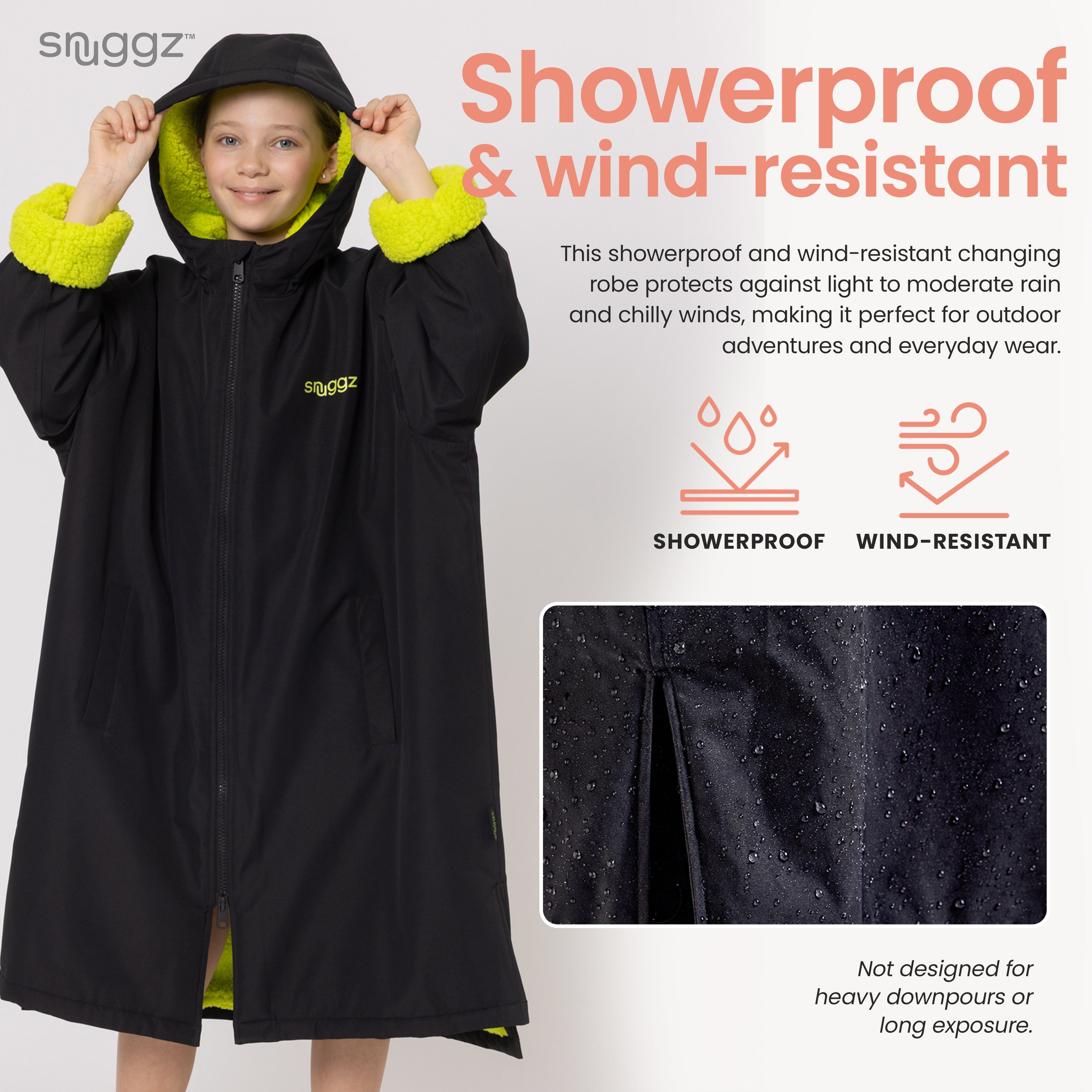 Snuggz Lite Girls Lime Lining Changing Robe