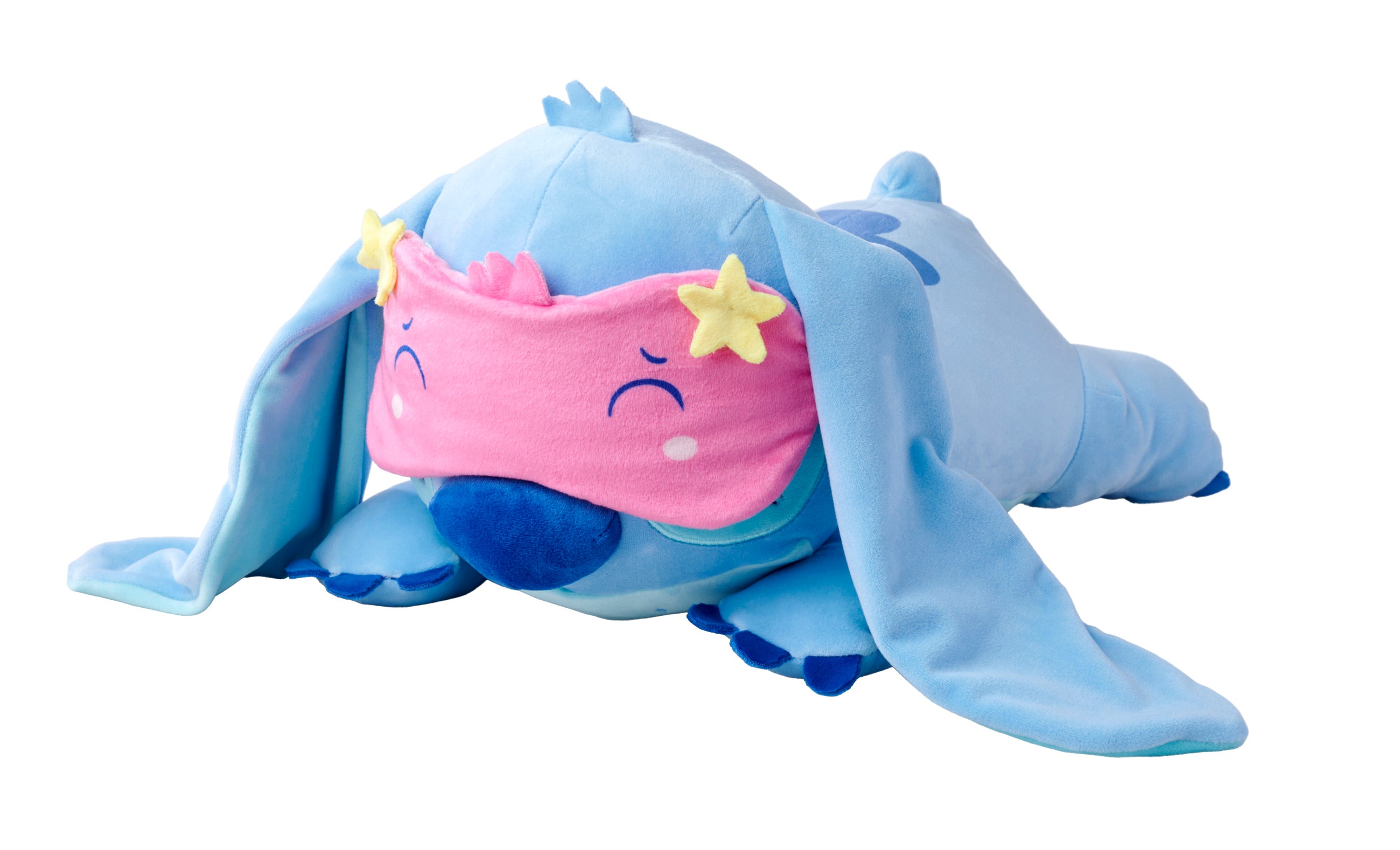Disney Snuglets Wellbeing Stitch with Sleep Mask Disney Official Snuggz Licenced Weighted Plush Toy - Large Size