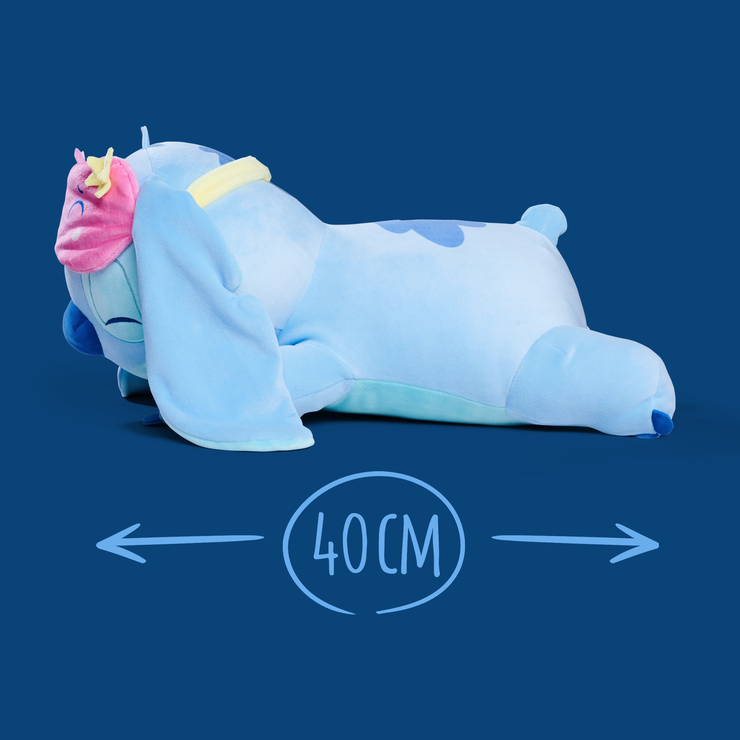 Disney Snuglets Wellbeing Stitch with Sleep Mask Disney Official Snuggz Licenced Weighted Plush Toy - Large Size