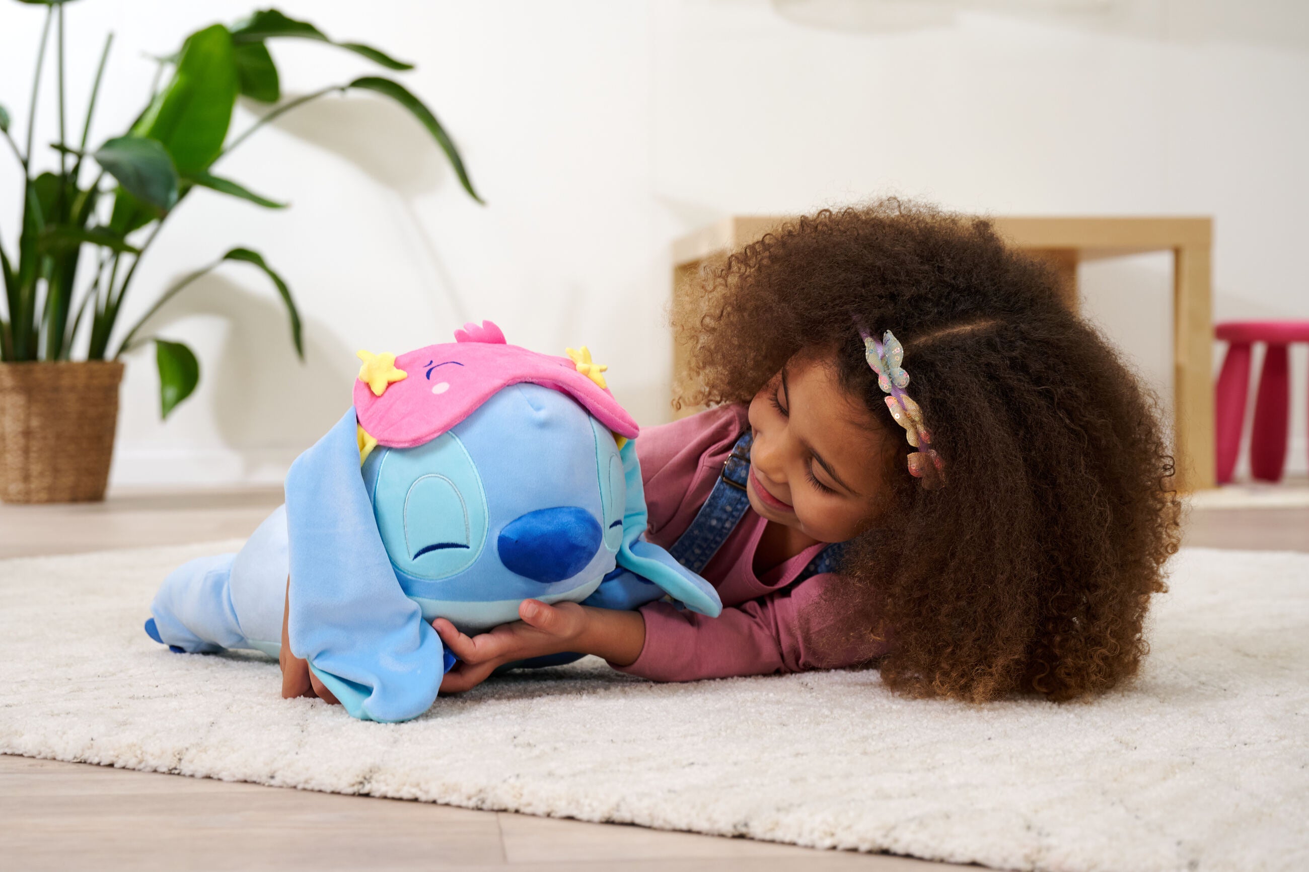 Disney Snuglets Wellbeing Stitch with Sleep Mask Disney Official Snuggz Licenced Weighted Plush Toy - Large Size