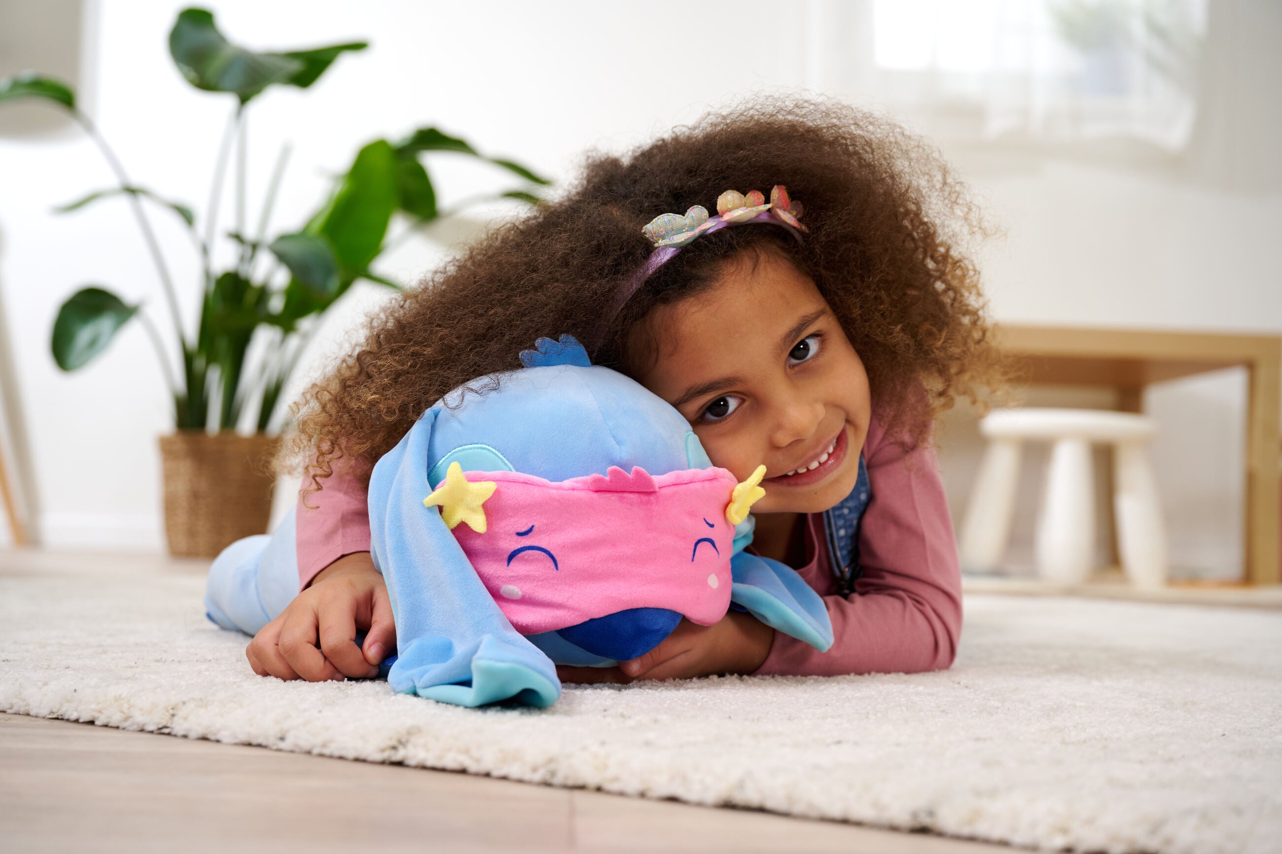 Disney Snuglets Wellbeing Stitch with Sleep Mask Disney Official Snuggz Licenced Weighted Plush Toy - Large Size