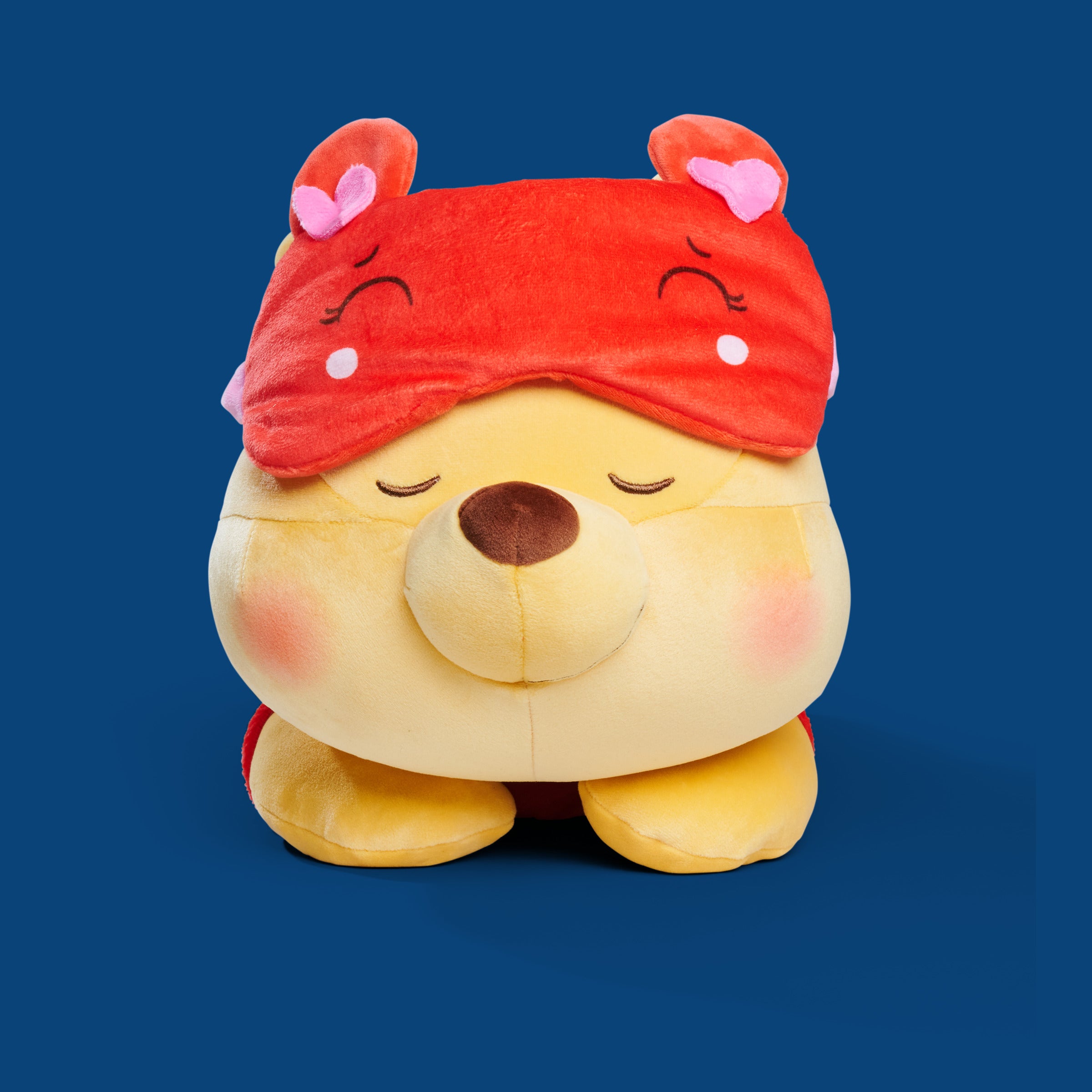 Disney Wellbeing Pooh with Sleep Mask Disney Official Snuggz Licenced Weighted Plush Toy - Large Size
