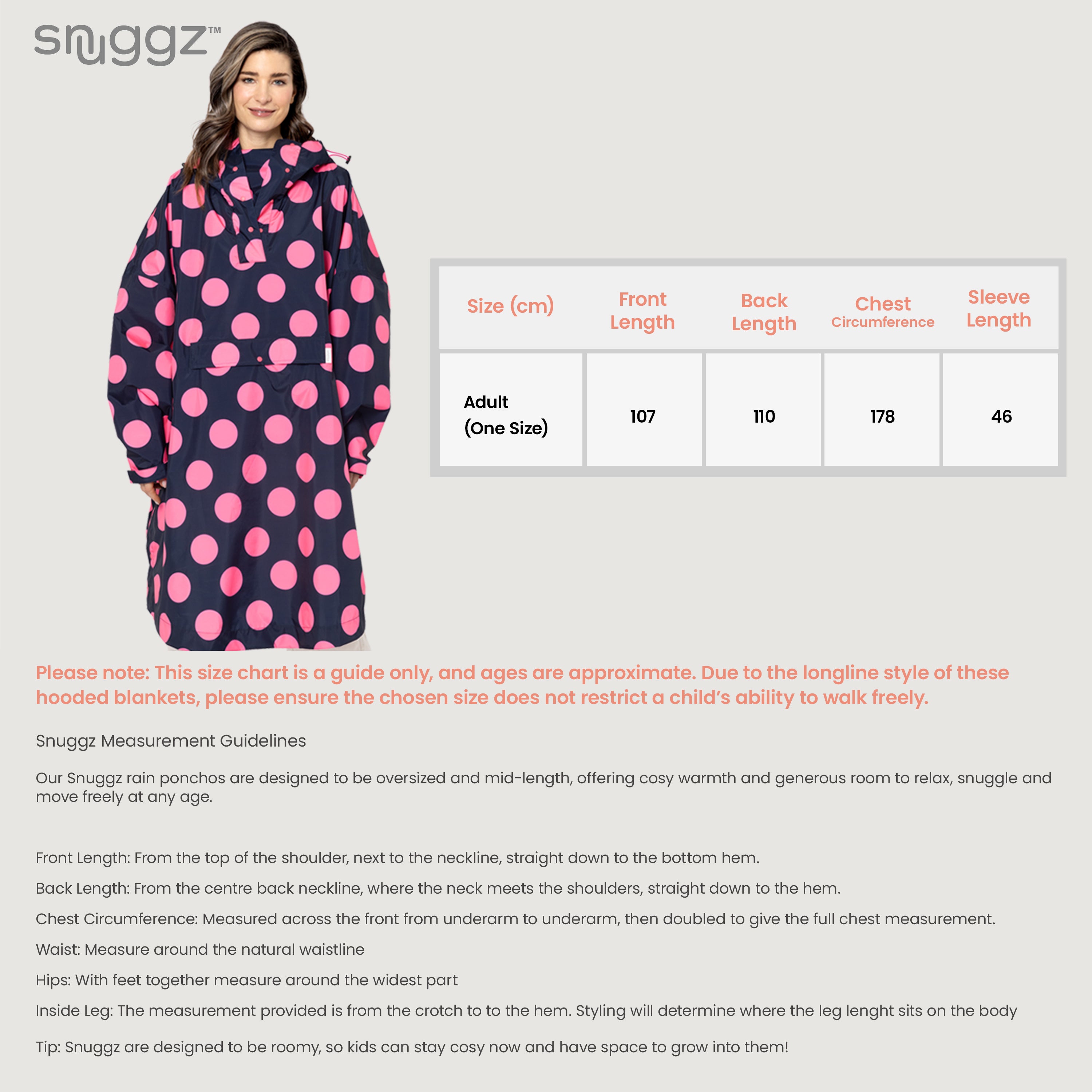 Snuggz Women's Polka Dot Rain Poncho