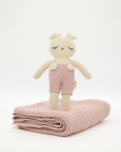 Snuggz Knitted Pink Bunny Toy & Cotton Baby Blanket Set