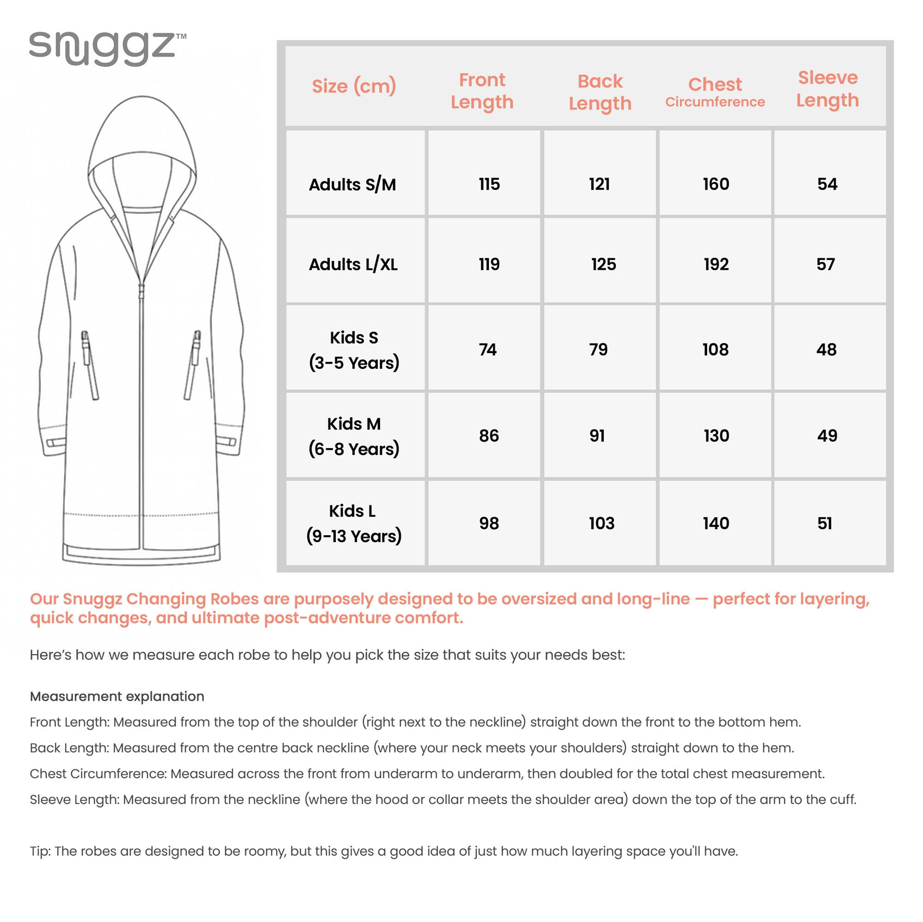 Snuggz Lite Girls Red Changing Robe