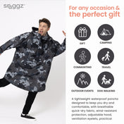 Snuggz Adult Grey Camo Rain Poncho