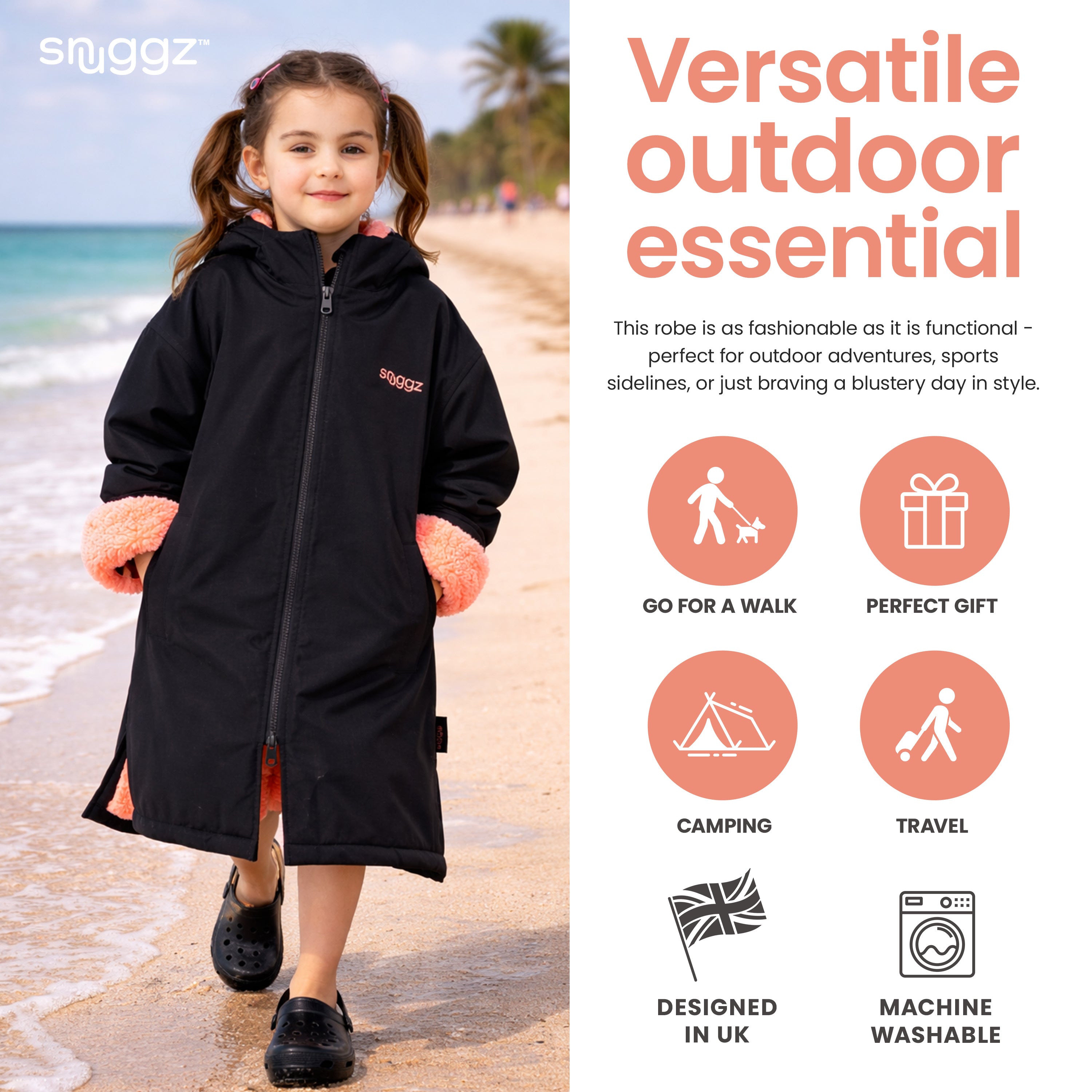 Snuggz Girls Lite Coral Changing Robe