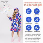 Snuggz Kids Blue Flower Power Rain Poncho