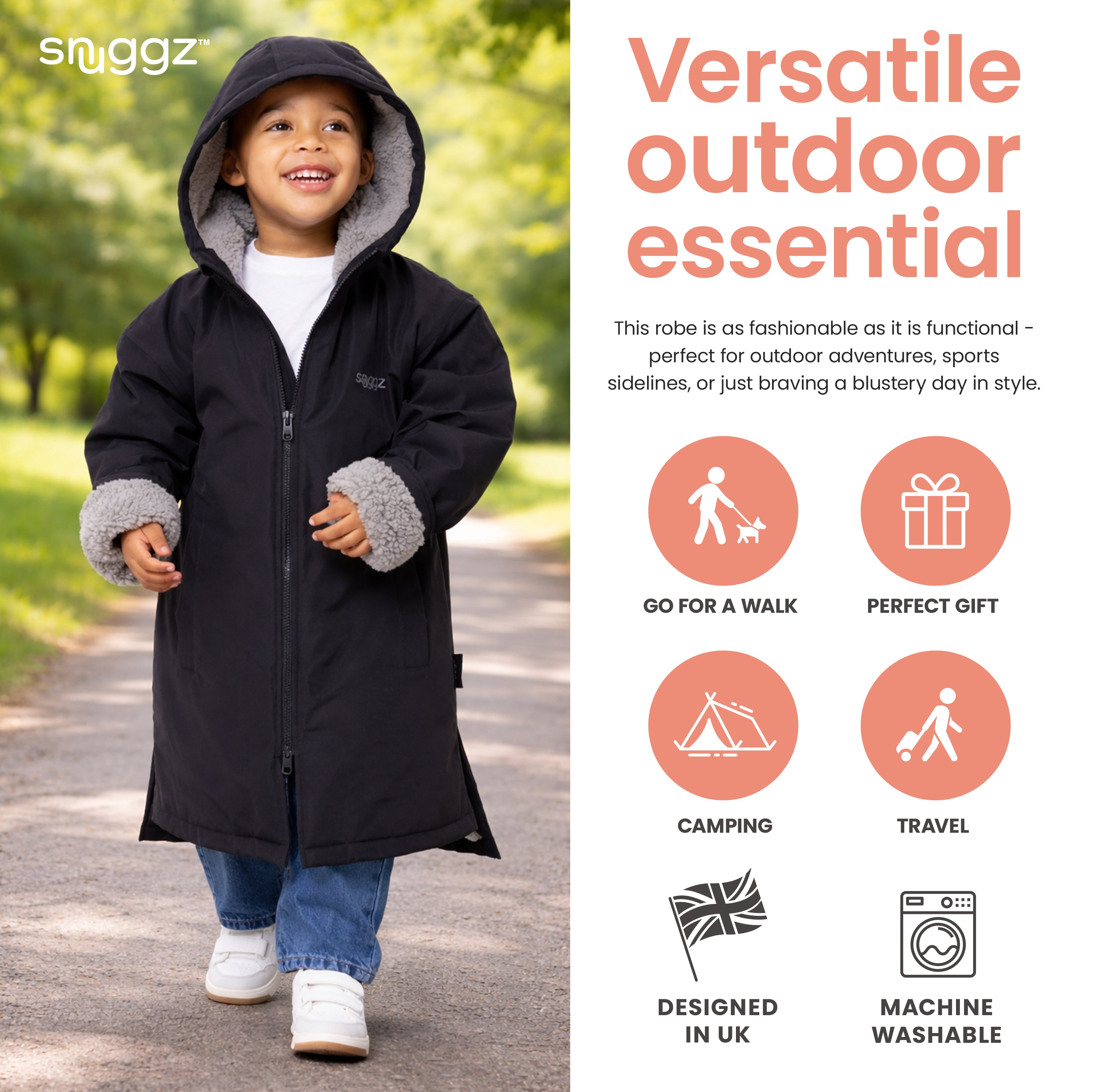 Snuggz Lite Boys Grey Changing Robe