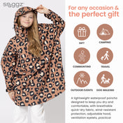 Snuggz Kids Neutral Leopard Print Rain Poncho