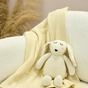 Snuggz Knitted White Bunny Toy & Cotton Baby Blanket Set