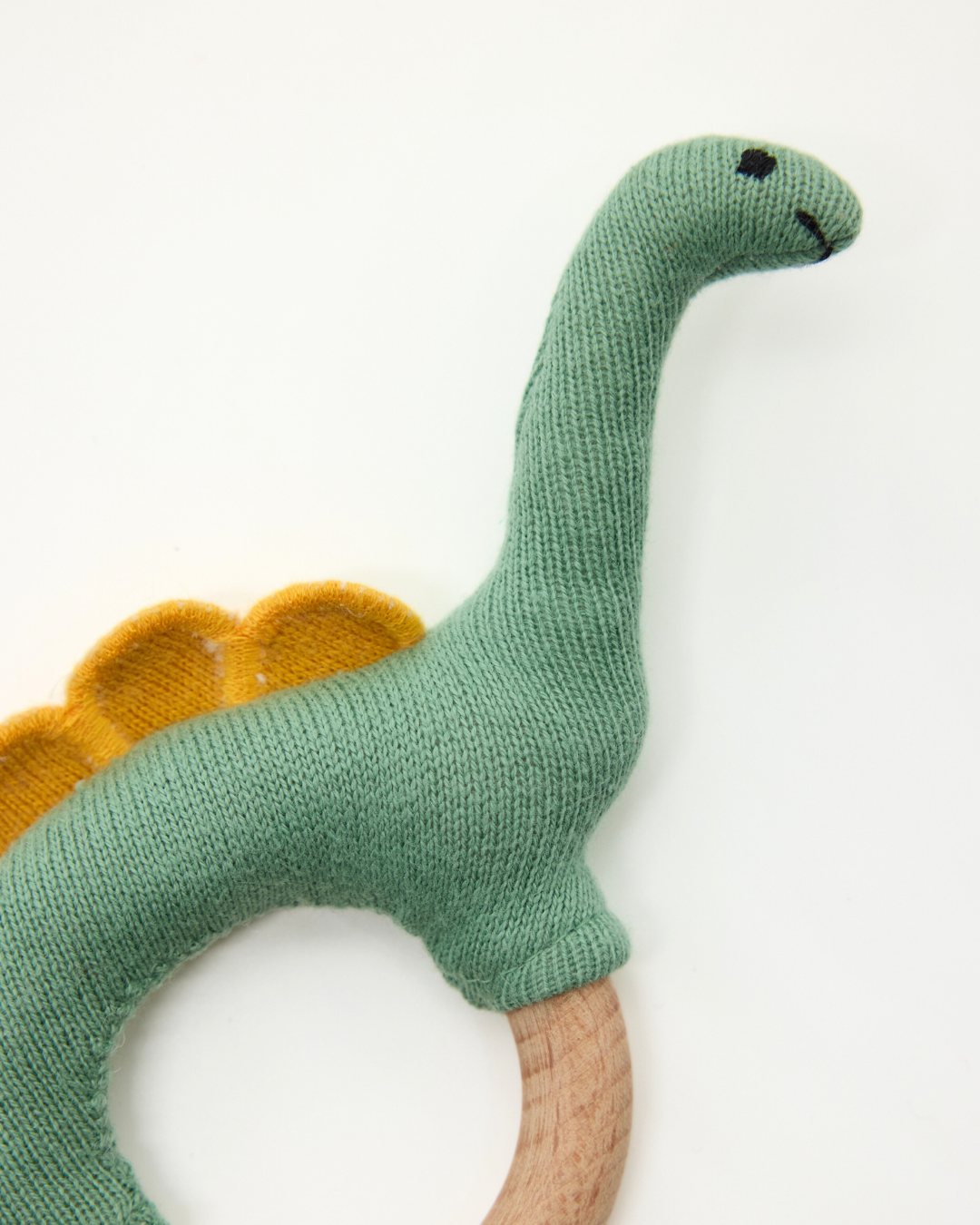 Snuggz Knitted Dinosaur Ring Rattle Baby Toy