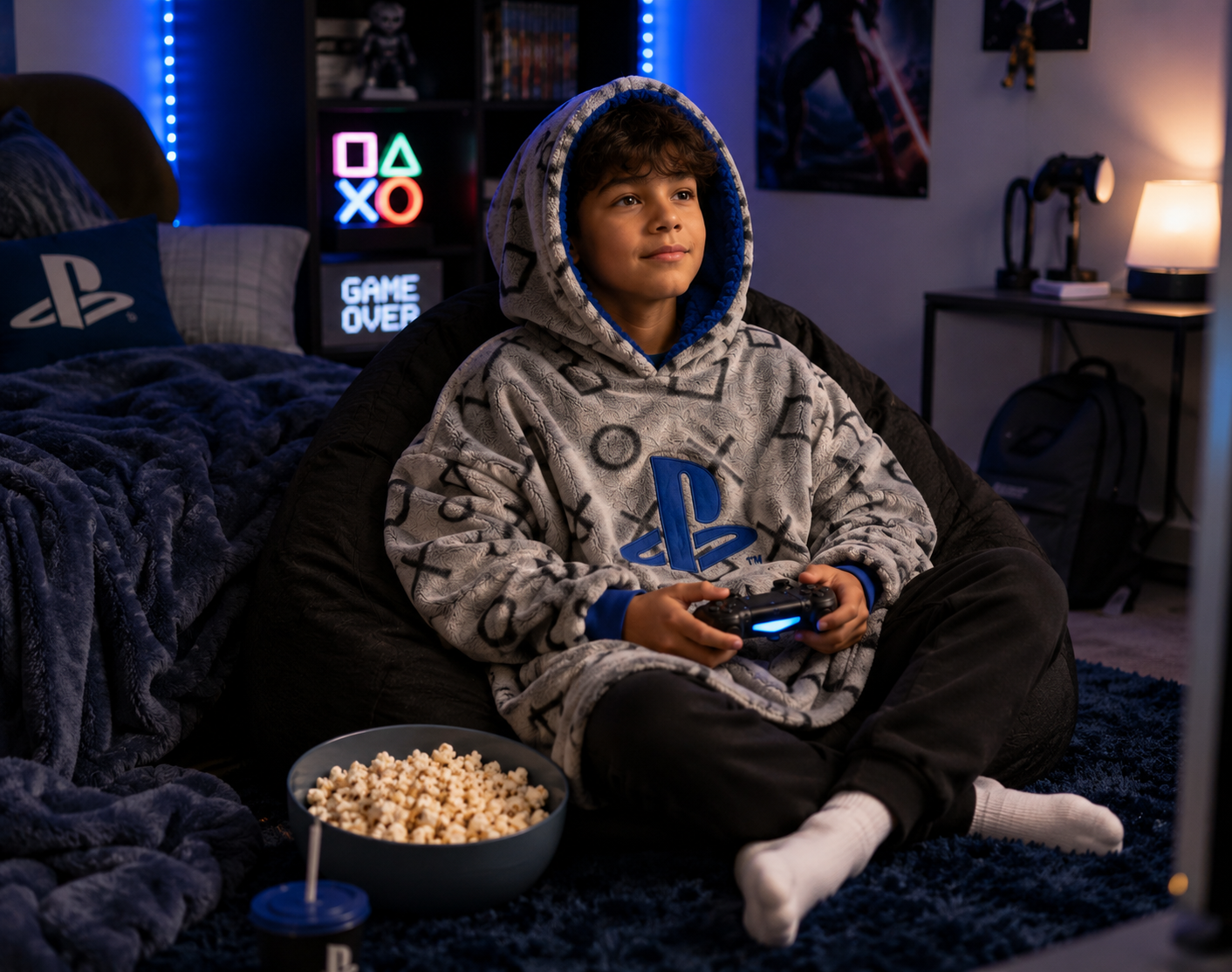 playstation hooded blanket