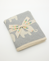 Snuggz Cotton Knitted Elephant Baby Blanket, 80 x 100 cm