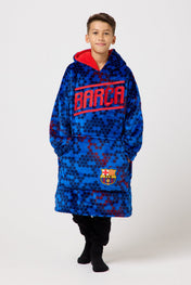 Snuggz Original Kids FC Barcelona Football Hooded Blanket
