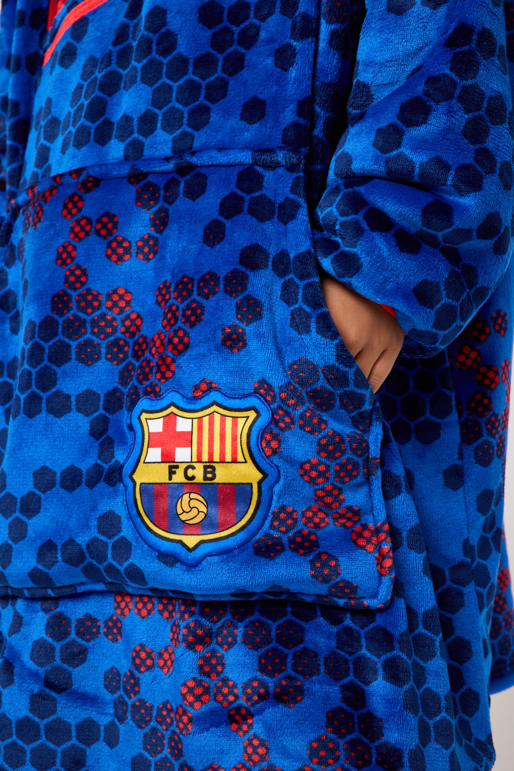 Snuggz Original Kids FC Barcelona Football Hooded Blanket
