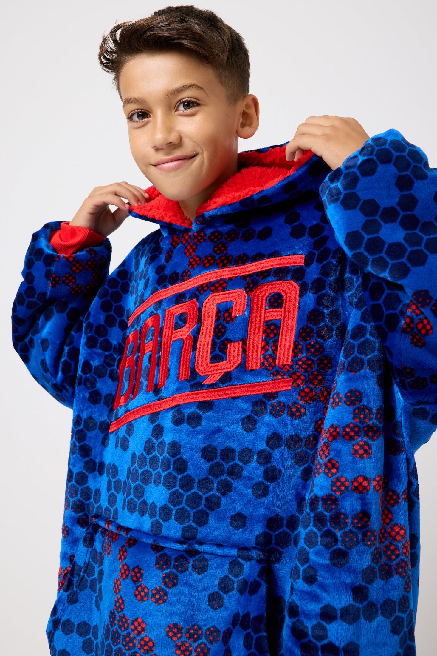 Snuggz Original Kids FC Barcelona Football Hooded Blanket
