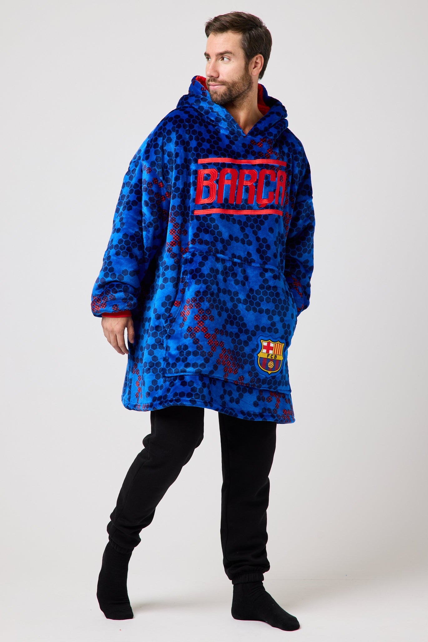 Snuggz Original Kids FC Barcelona Football Hooded Blanket