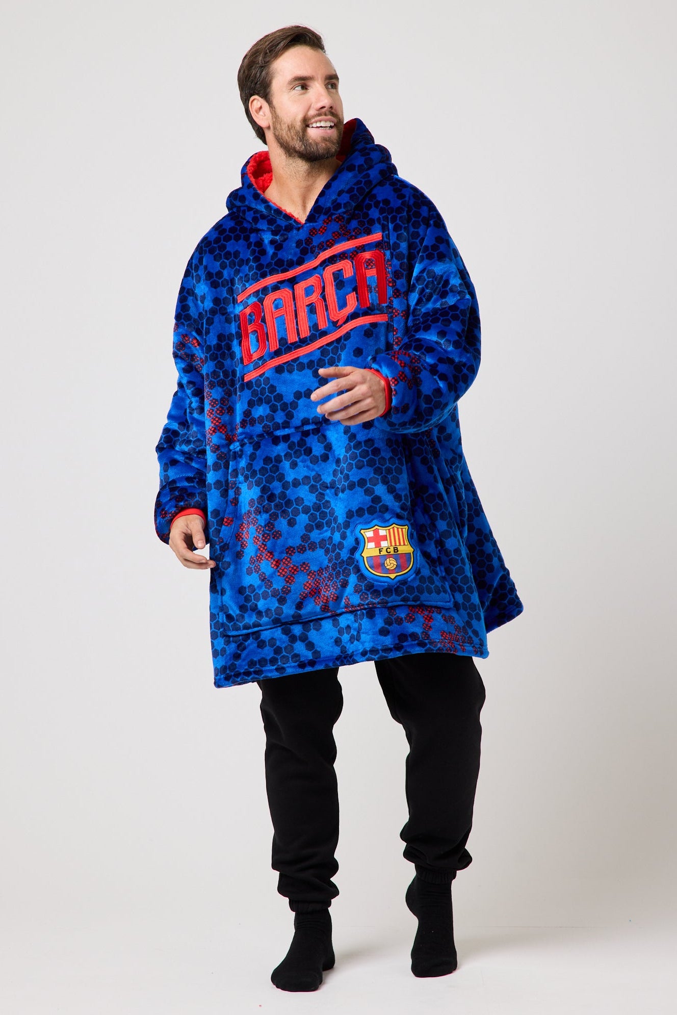 Snuggz Original Kids FC Barcelona Football Hooded Blanket