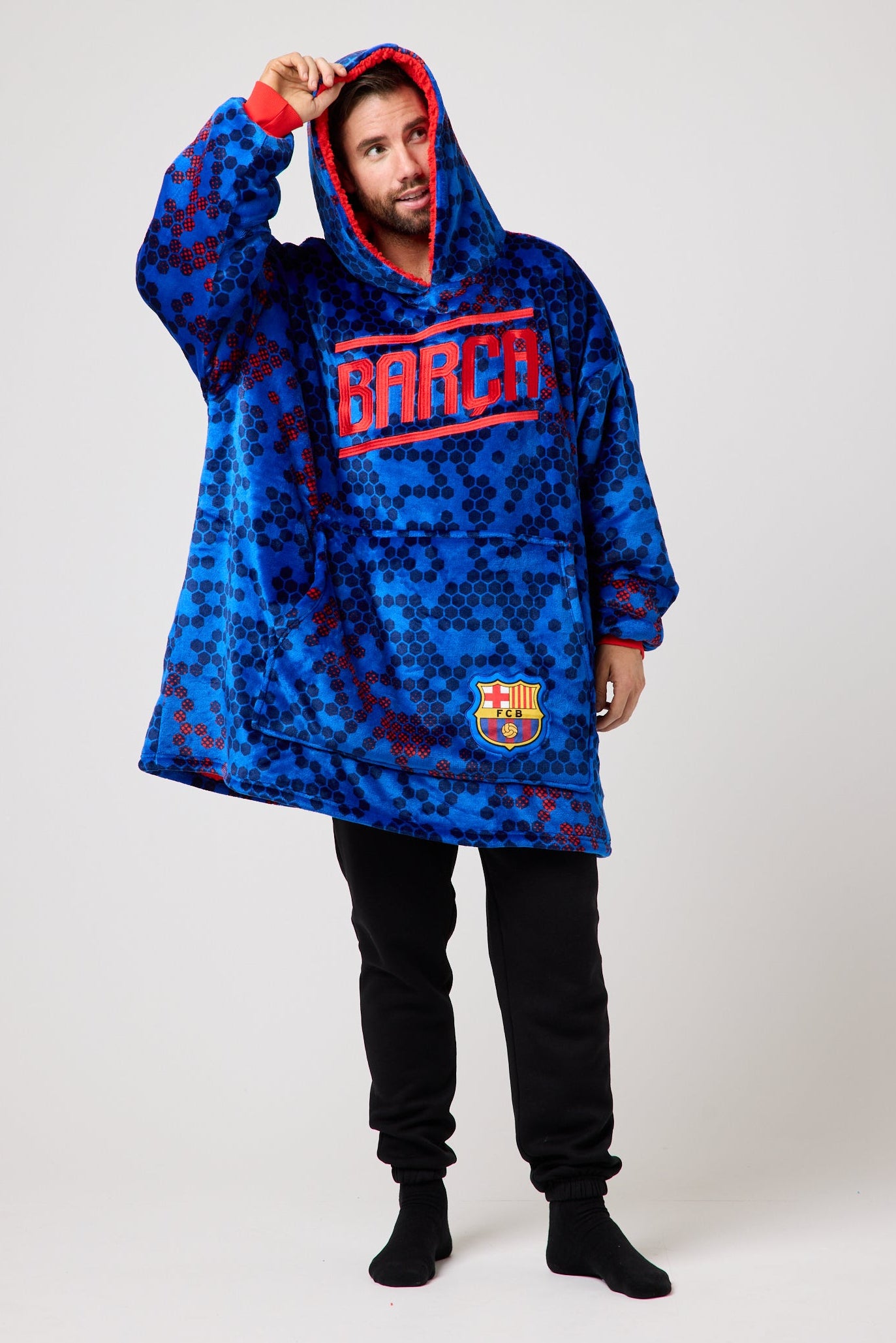 Snuggz Original Kids FC Barcelona Football Hooded Blanket