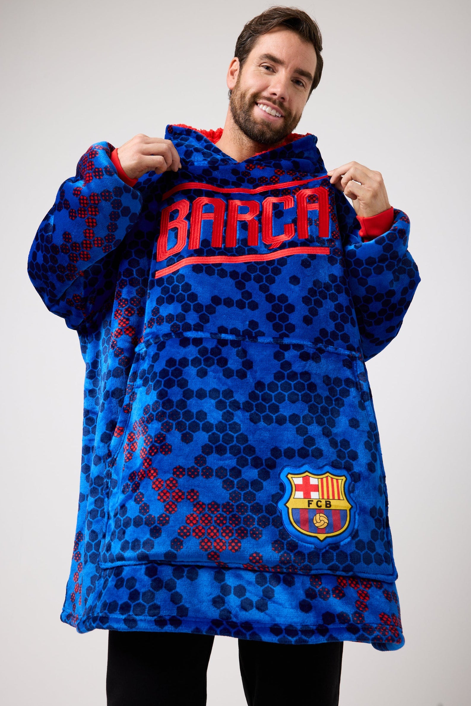 Snuggz Original Kids FC Barcelona Football Hooded Blanket