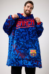 Snuggz Original Adults FC Barcelona Football Hooded Blanket
