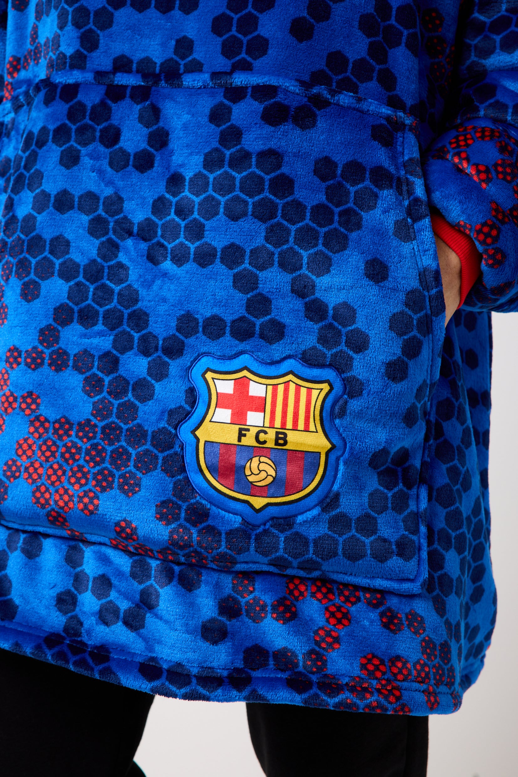 Snuggz Original Kids FC Barcelona Football Hooded Blanket