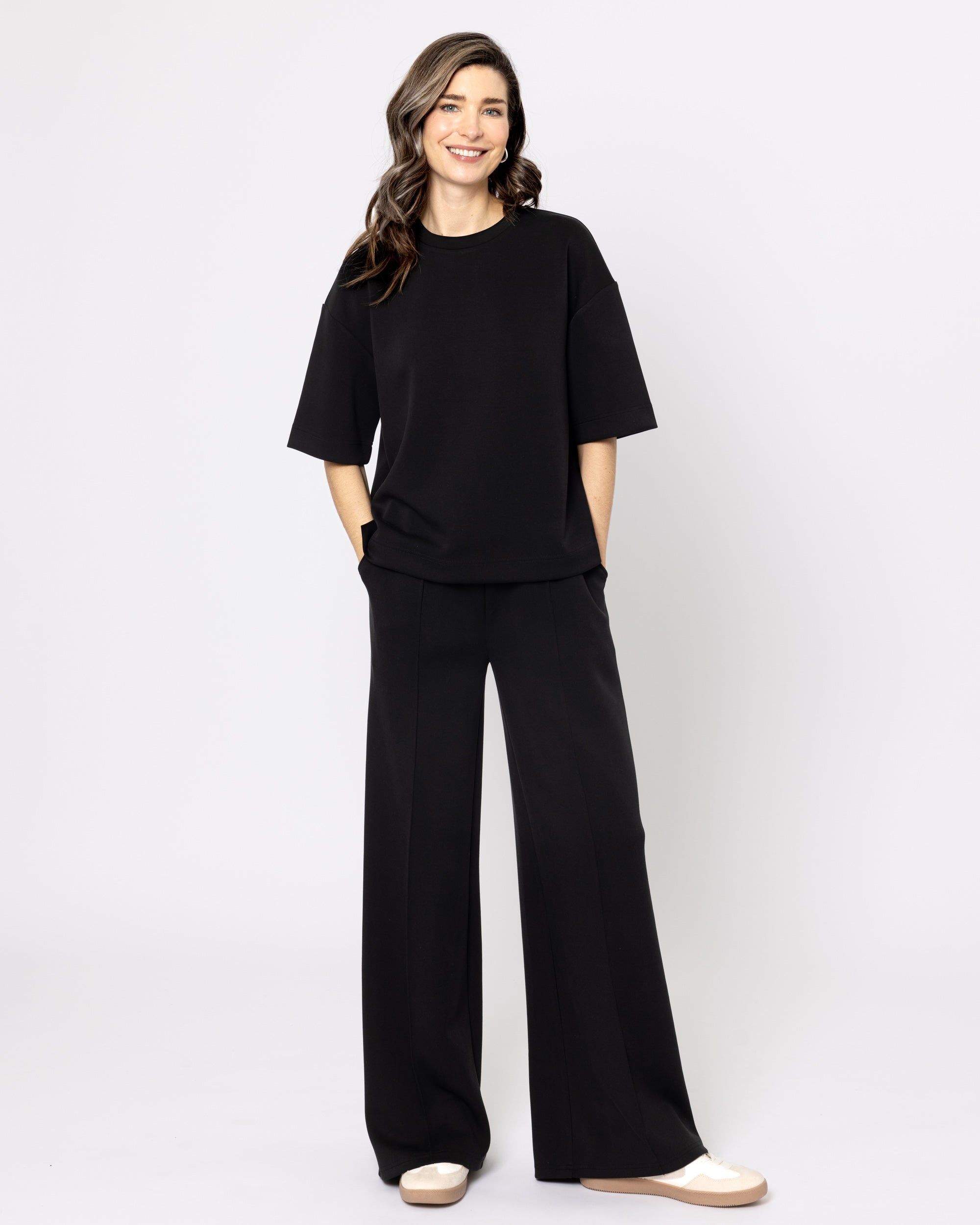 Snuggz Premium Black Sandwash Boxy T-Shirt